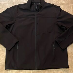 Swiss Tech softshell black full zip wind/water resistant jacket fleece lined